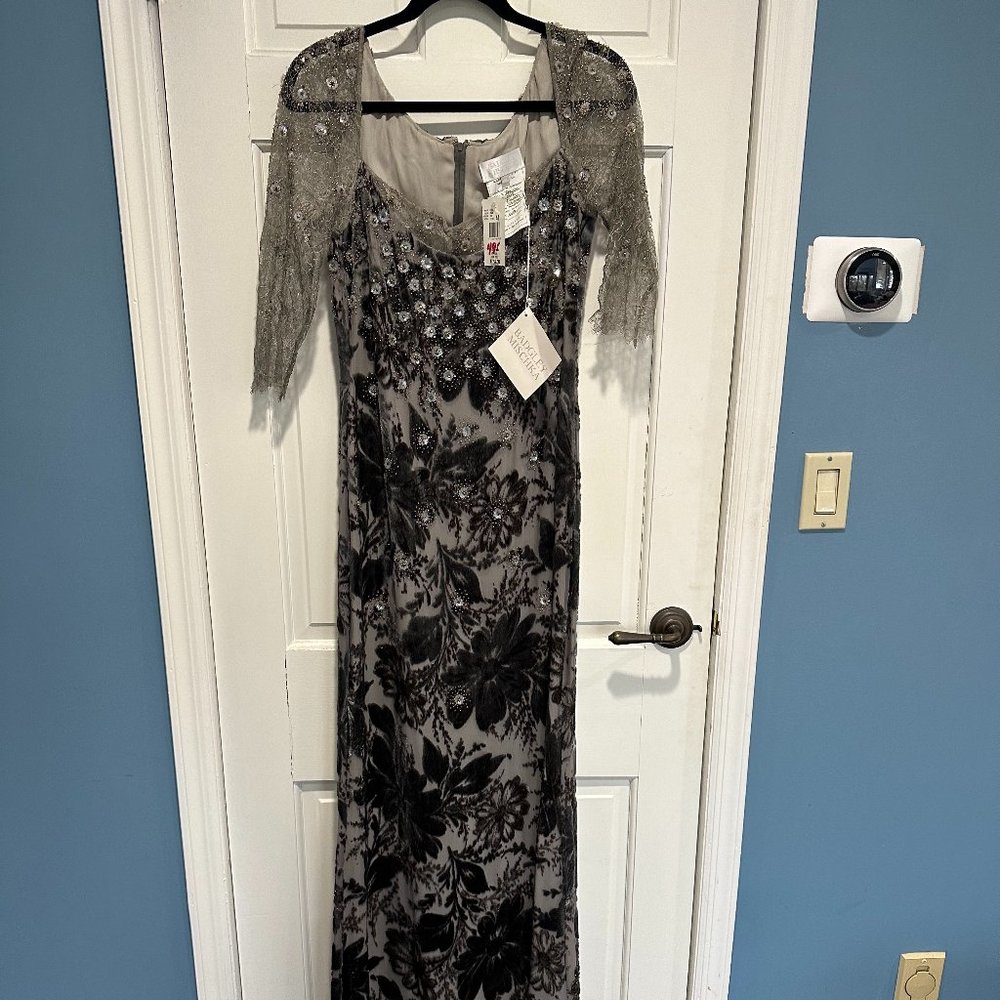 True Vintage Badgley Mischka Embellished Floral Evening Gown Size 10 NWT